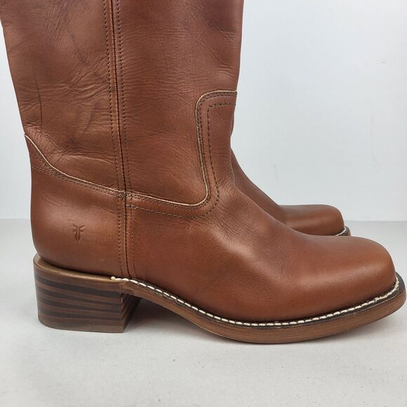 Frye Knee High Saddle Brown Leather Campus Boots Classic Size 11 - Picture 4 of 16